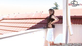 German chubby older Mom try Outdoors Sex on Roof