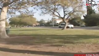 Thin ebony haired MILF shared by her husband whos see
