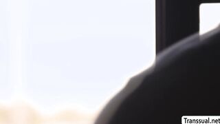 Curvy shemale gets ass fucked by boyfriends bestfriend
