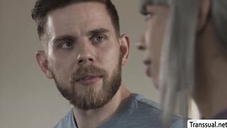 Curvy shemale gets ass fucked by boyfriends bestfriend