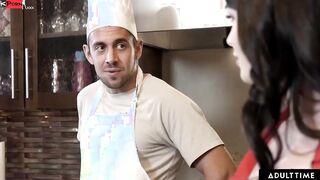 ADULT TIME - Evelyn Claire Desperately Wants The Long Dick Chef To DEVOUR HER PUSSY! SHE GOT CAUGHT!