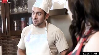 ADULT TIME - Evelyn Claire Desperately Wants The Long Dick Chef To DEVOUR HER PUSSY! SHE GOT CAUGHT!