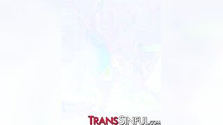 Trans babe Sarina Valentina drilled after sloppy deepthroat