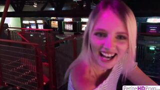 Petite Blonde Bombshell Kate Bloom Goes For Carousel Riding Then Riding Cock