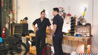 Carter Woods and Jayden Marcos fucked at the garage