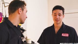 Carter Woods and Jayden Marcos fucked at the garage