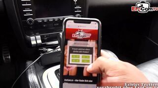 German Blonde thin street hooker Pickup inside Vehicle for Outdoors Banged