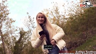 German Blonde thin street hooker Pickup inside Vehicle for Outdoors Banged