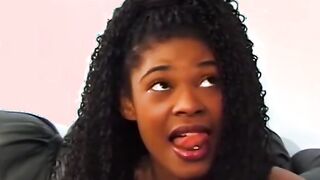 Delectable black teen strips and fucks like naughty cowgirl
