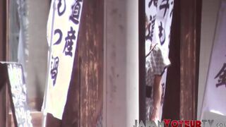 Japanese babe secretly filmed peeing in public