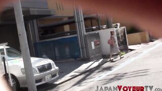 Japanese babe secretly filmed peeing in public