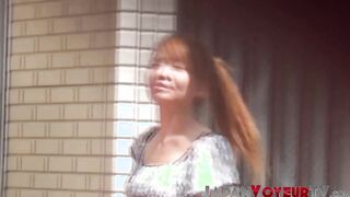 Japanese babe secretly filmed peeing in public