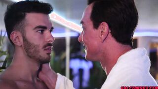 Cade enters his girthy cock inside Pol's hole