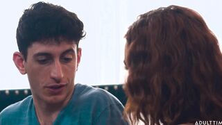 Busty stepmom solved her stepson premature ejaculation