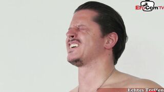 Slender german cougar into anal three way
