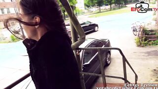 Petite german bitch make a real point of view Date on street and pounded inside outdoor