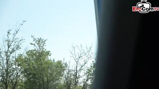 Slim german blonde bitch pick up inside outside for real pounded date