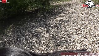 German BBW Skank fucks outdoors during the sex date