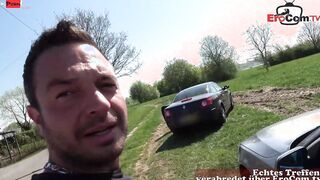 German BBW Skank fucks outdoors during the sex date