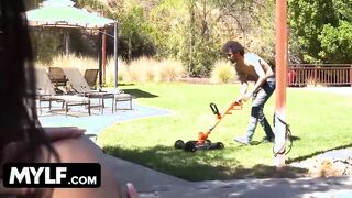 Milfty - Lucky Latino Next Door Helps Huge Melons Mom With Her Yard Work And Getting Rewarded With Bj