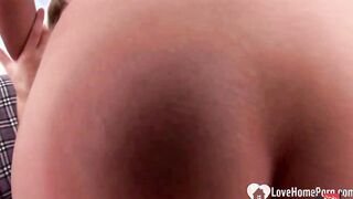 Dirty lesbians trying out a new sex dildo