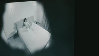 Spy on this cute 19 yo as she getting naked and masturbates eagerly