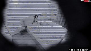 Spy on this cute 19 yo as she getting naked and masturbates eagerly