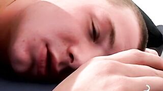 Sexy young gay man having a smoke while getting rammed