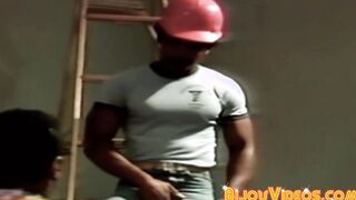 Vintage construction worker rimmed and black deepthroat