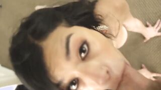 latina teen deepthroats before riding a cock like a champ.