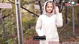 Adorable shy Schoolgirl barely legal try outside date with german pick up bro