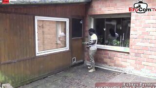 German mom inside nylons gets pounded public by ebony neighbour
