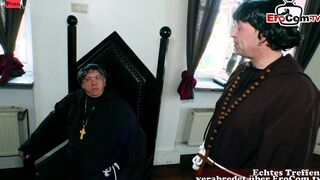Monk banged the Older cleaning lady into the Church