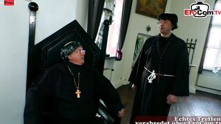 Monk banged the Older cleaning lady into the Church