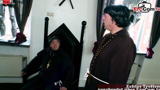 Monk banged the Older cleaning lady into the Church