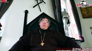 Monk banged the Older cleaning lady into the Church