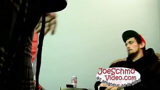 Horny Karma jerking off his cock before it erupts with cum