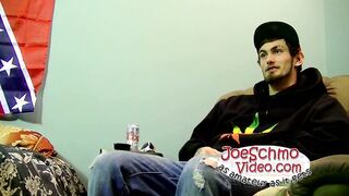 Horny Karma jerking off his cock before it erupts with cum