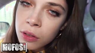 Amateur (MihaNika69) Deepthroats A Penis In The Car On Her Way Home After He Sees Her Masturbating Into The Woods