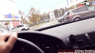 Risky Outdoors Sex Date with german goth MILF inside vehicle
