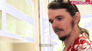 HORNYHOSTEL - Petite Nympho Daphne Klyde Fucks The Receptionist Full Film