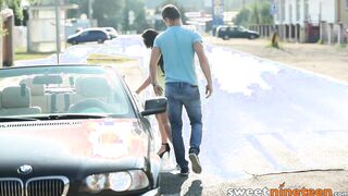 Ravishing nubile ends up with creampie after being railed