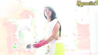 MAMACITAZ - Big Jugs Latina Maid Chooses Hard Sex over Cleaning
