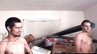 Chubby blonde slut getting slammed while sucking hard dick