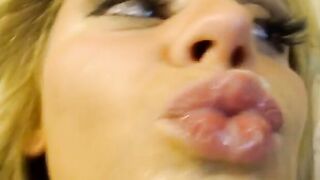 Hot Blonde Chick fucking dildo and squirting
