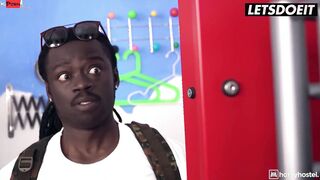 Slender Hoe Eveline Dellai Takes Long huge ebony dick Inside Her Ass Like A Professional - HORNY HOSTEL