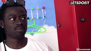Slender Hoe Eveline Dellai Takes Long huge ebony dick Inside Her Ass Like A Professional - HORNY HOSTEL