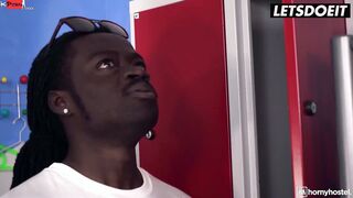 Slender Hoe Eveline Dellai Takes Long huge ebony dick Inside Her Ass Like A Professional - HORNY HOSTEL