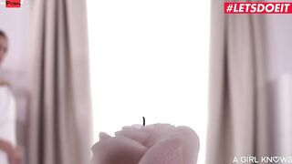 AGIRLKNOWS - Lesbian Masseuse Caprice babe Sex With Long Tits Red Haired Charlie Red
