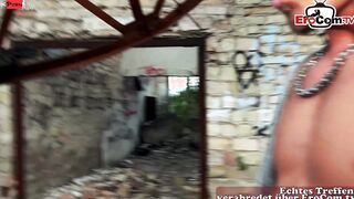 German fitness blonde bitch meet and pounded inside outdoor